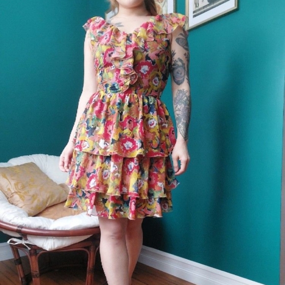 Rachel Roy floral boho cocktail summer dress - Picture 2 of 2